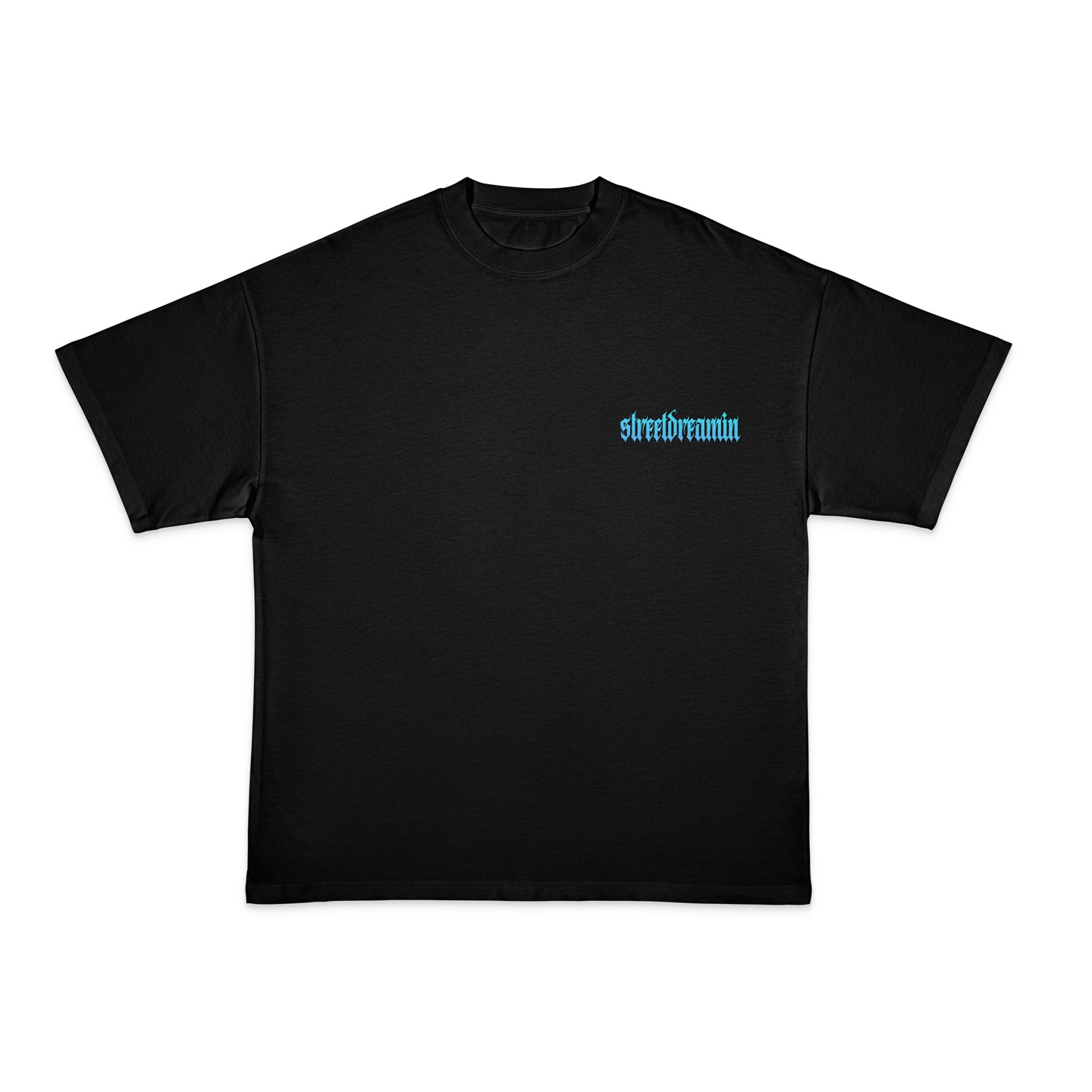 Heavy Cotton Premium Curved Logo T-Shirt "Blue & Red"